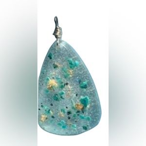 TEAL CHRYSOCOLLA HANDMADE RESIN PENDANT